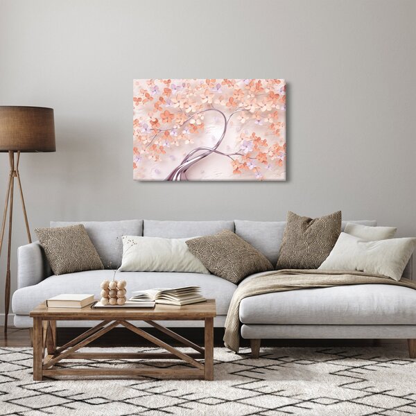 Tablou florilor de pom din coral - abstract (90x60 cm)