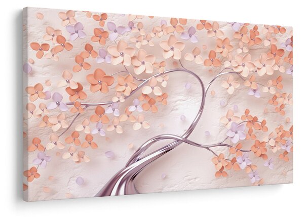 Tablou florilor de pom din coral - abstract (90x60 cm)
