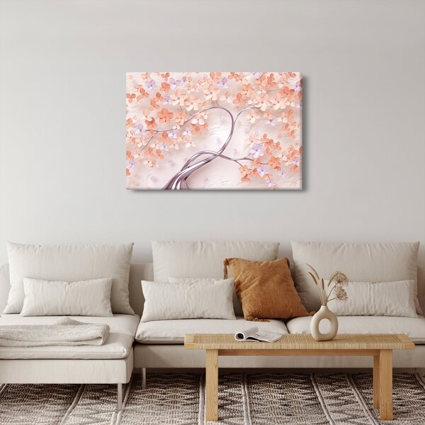 Tablou florilor de pom din coral - abstract (90x60 cm)