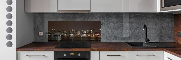 Panou perete bucătărie New York pe timp de noapte