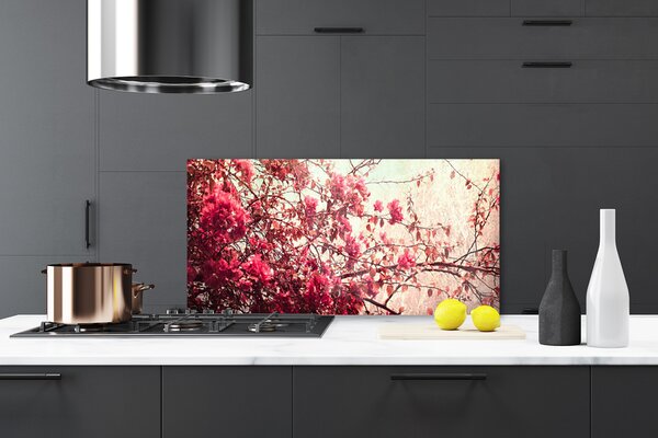Panou sticla bucatarie Sucursale Frunze Natura Brown Orange