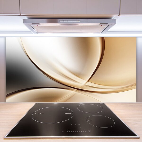 Panou sticla bucatarie Abstract Art Gri Maro Galben