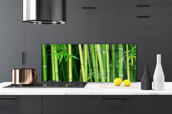 Panou sticla bucatarie Bamboo Tulpini Floral Verde