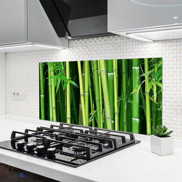 Panou sticla bucatarie Bamboo Tulpini Floral Verde