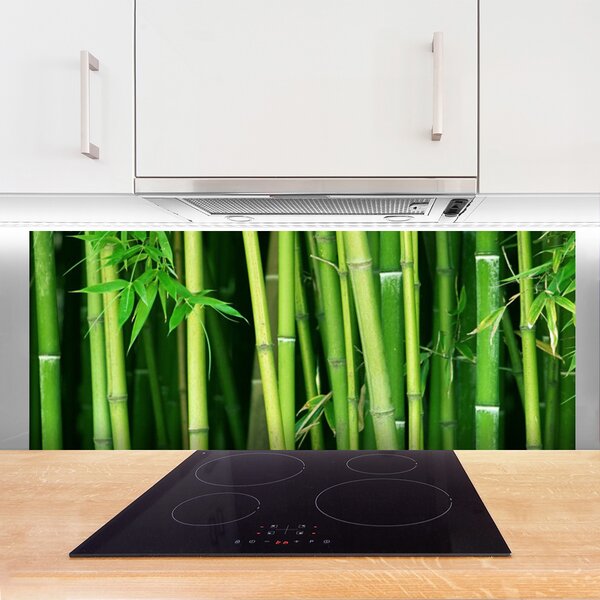 Panou sticla bucatarie Bamboo Tulpini Floral Verde