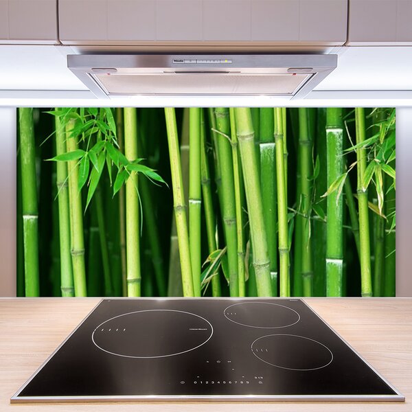 Panou sticla bucatarie Bamboo Tulpini Floral Verde