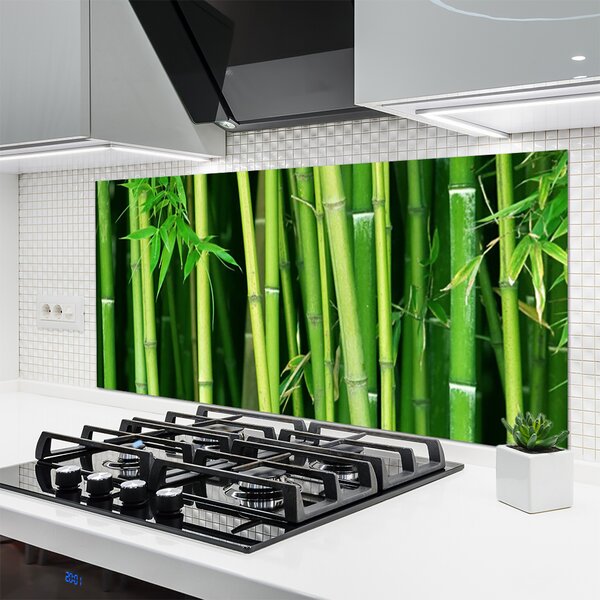 Panou sticla bucatarie Bamboo Tulpini Floral Verde