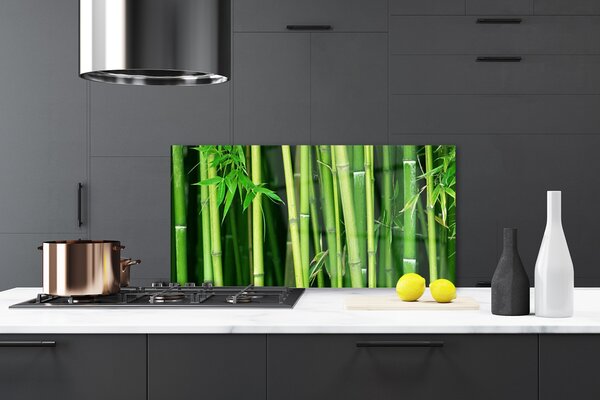 Panou sticla bucatarie Bamboo Tulpini Floral Verde