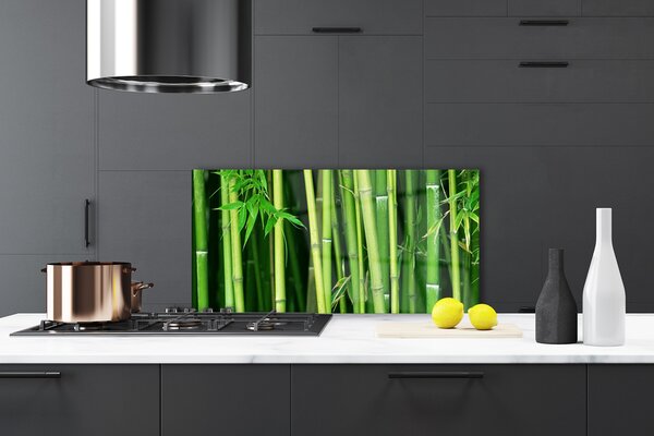 Panou sticla bucatarie Bamboo Tulpini Floral Verde