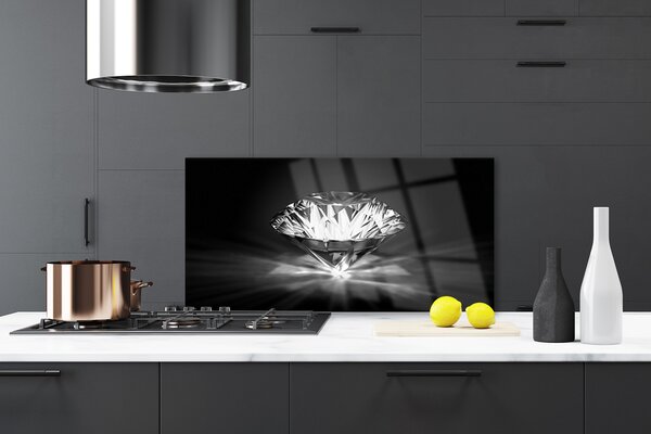 Panou sticla bucatarie Diamond Art negru