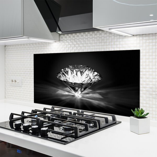 Panou sticla bucatarie Diamond Art negru