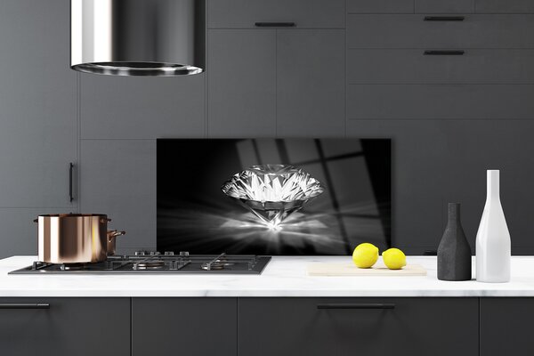 Panou sticla bucatarie Diamond Art negru