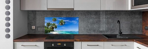 Panou sticlă bucătărie plaja tropicala
