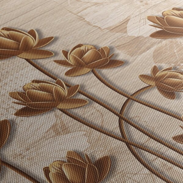 Tablou cu abstracția florilor - maro (90x60 cm)