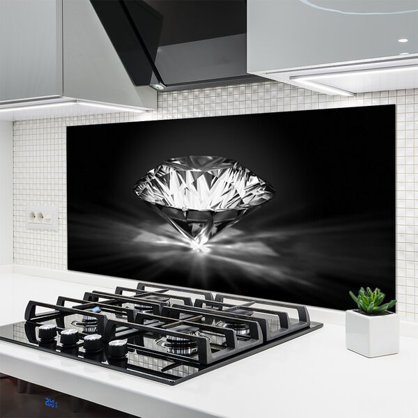 Panou sticla bucatarie Diamond Art negru