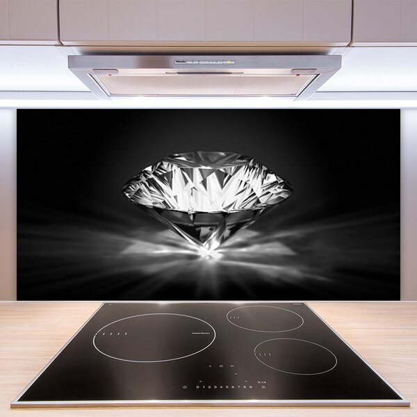 Panou sticla bucatarie Diamond Art negru