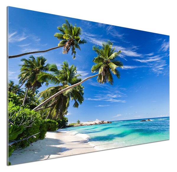 Panou sticlă bucătărie plaja tropicala