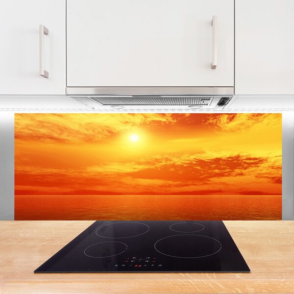 Panou sticla bucatarie Sun Sea Peisaj Galben
