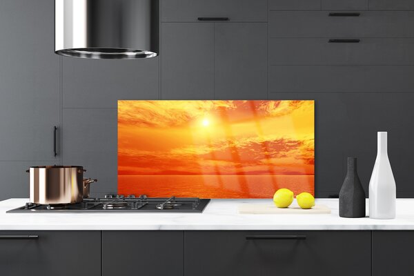 Panou sticla bucatarie Sun Sea Peisaj Galben