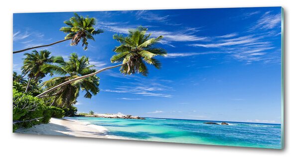 Panou sticlă bucătărie plaja tropicala