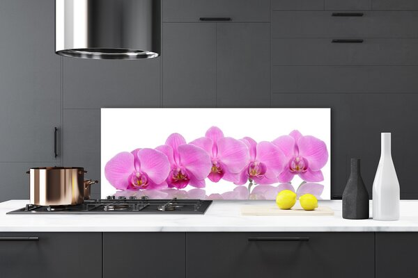 Panou sticla bucatarie Flori roz Floral
