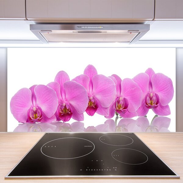 Panou sticla bucatarie Flori roz Floral