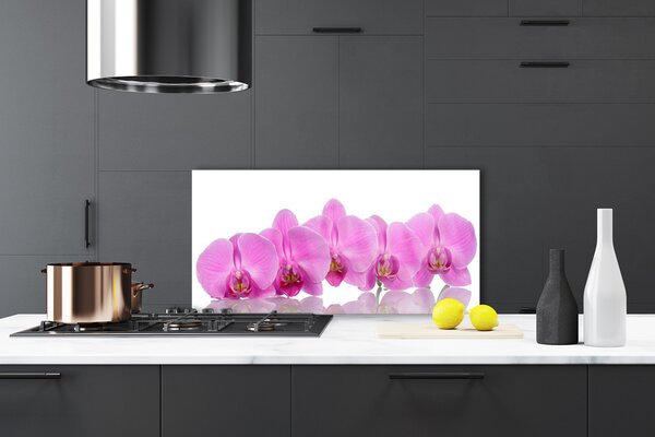 Panou sticla bucatarie Flori roz Floral