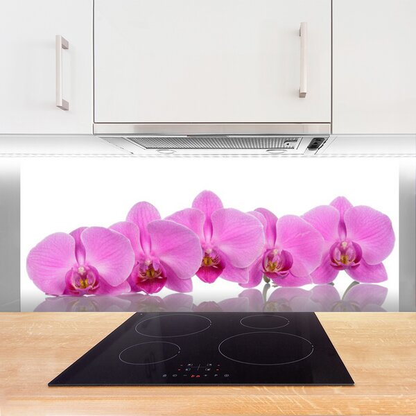 Panou sticla bucatarie Flori roz Floral