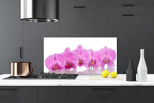 Panou sticla bucatarie Flori roz Floral