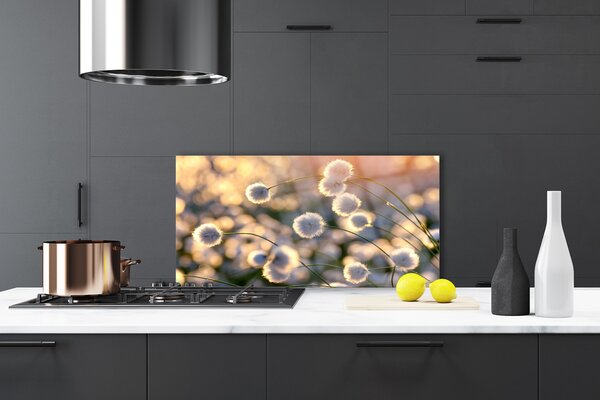 Panou sticla bucatarie Flori Floral Gray