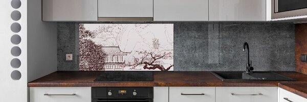 Panou sticlă decorativa bucătărie peisaj chinezesc