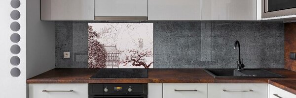 Panou sticlă decorativa bucătărie peisaj chinezesc