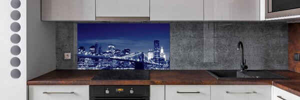 Panou sticlă bucătărie New York pe timp de noapte