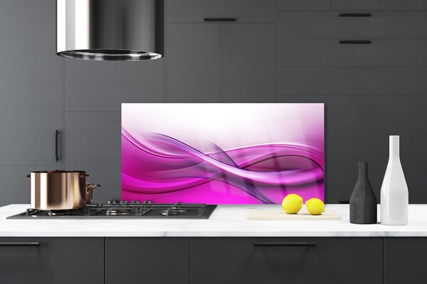 Panou sticla bucatarie Abstract Art Roz Alb Gri