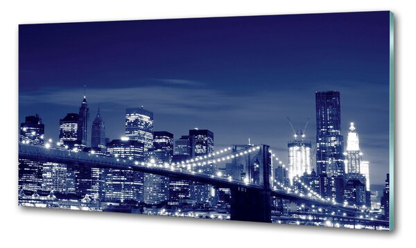 Panou sticlă bucătărie New York pe timp de noapte