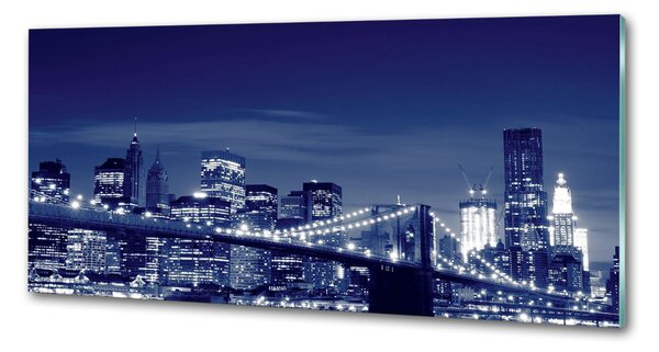 Panou sticlă bucătărie New York pe timp de noapte