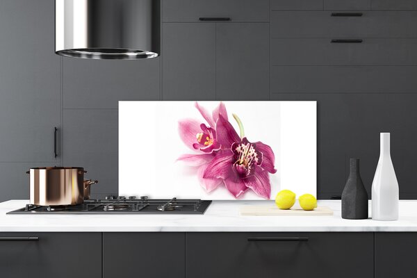 Panou sticla bucatarie Flori Floral Roșu