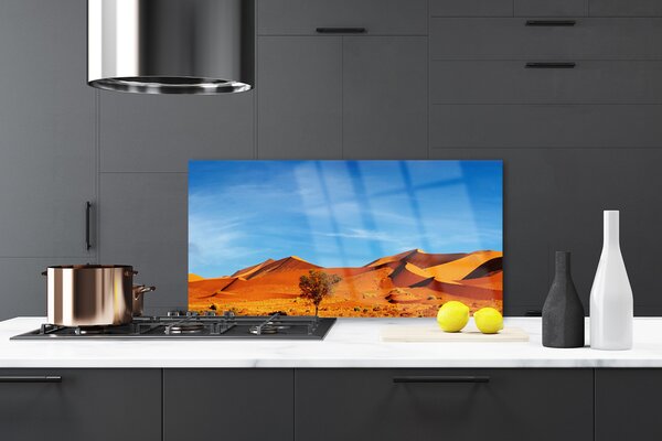 Panou sticla bucatarie Desert Peisaj Galben