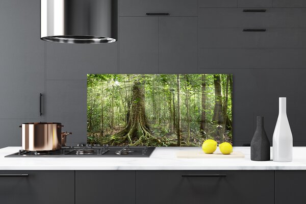 Panou sticla bucatarie Natural Pădurea Verde Maro