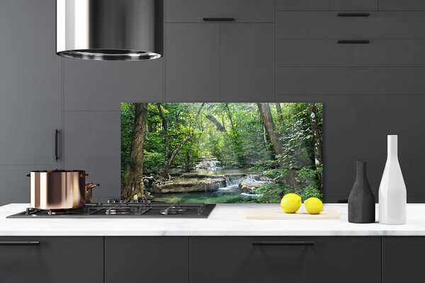 Panou sticla bucatarie Natural Pădurea Verde Maro