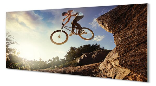 Panouri de sticlă Mountain bike nori cer