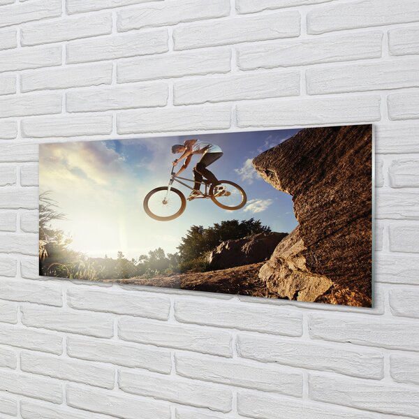 Panouri de sticlă Mountain bike nori cer