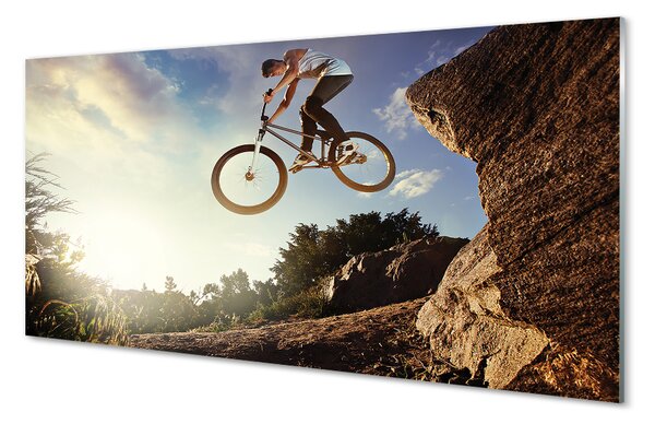 Panouri de sticlă Mountain bike nori cer