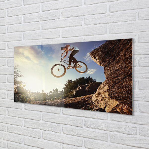 Panouri de sticlă Mountain bike nori cer