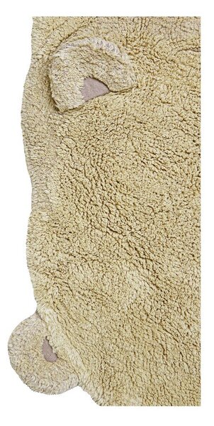 Covor pentru copii bej lavabil/țesut manual din bumbac 120x122 cm Bear – Lorena Canals