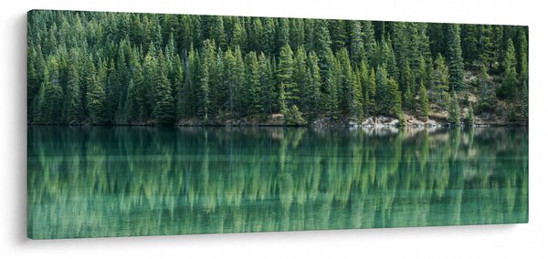 Tablou - Coniferi lângă lac (120x50 cm)
