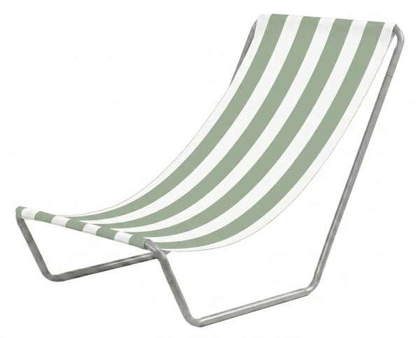 Sezlong pliabil de plaja SAND, dungi verde deschis