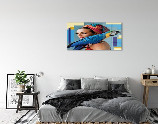 Tablouri acrilice Macaw pe umăr