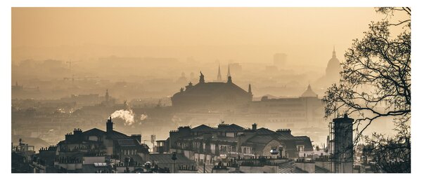 Tablou - Orașul în ceață (120x50 cm)