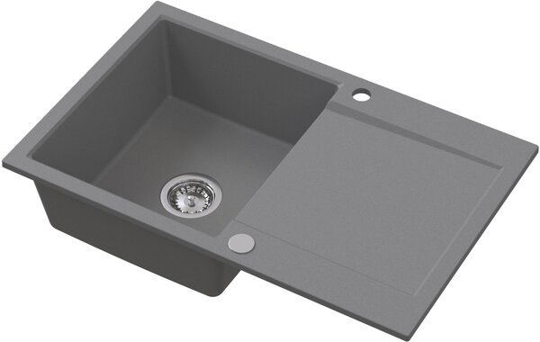 Ruvetti Signum chiuvetă din granit 79x50 cm gri/grafit/onix 3001S_GR160_W